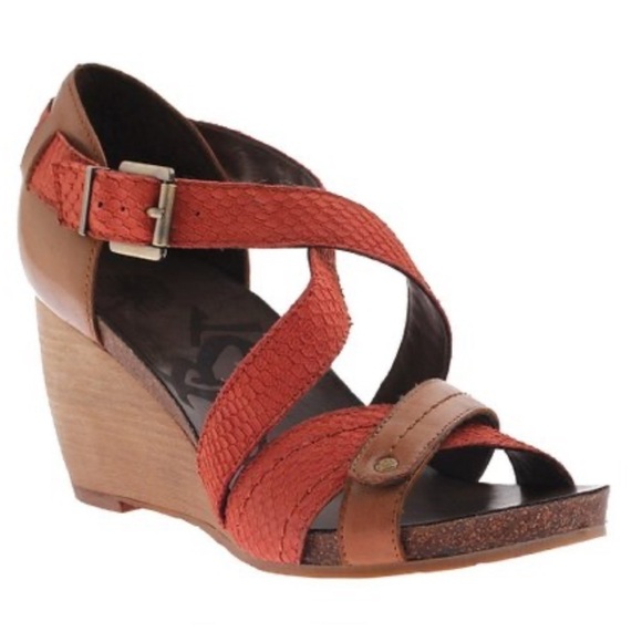 OTBT Mandarin Lancaster Leather Wedge Sandals Womens Size 9 Slip-Resistant Boho - Picture 1 of 10